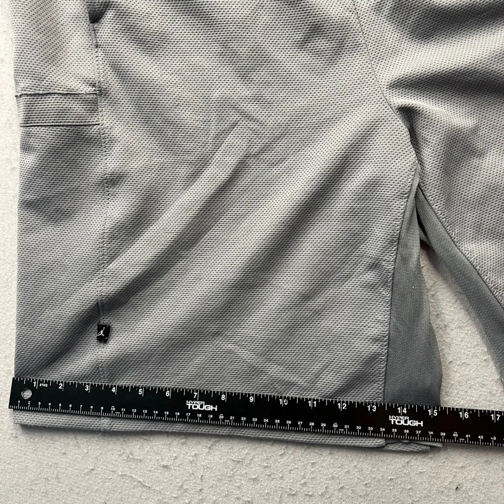 Jordan Mens Basketball Shorts Grey Textured Mesh Jumpman XL Pockets 1950